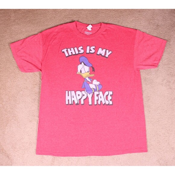 Disney Donald Duck This Is My Happy Face T-Shirt (L) - NEW W/OUT TAGS! - Picture 1 of 3